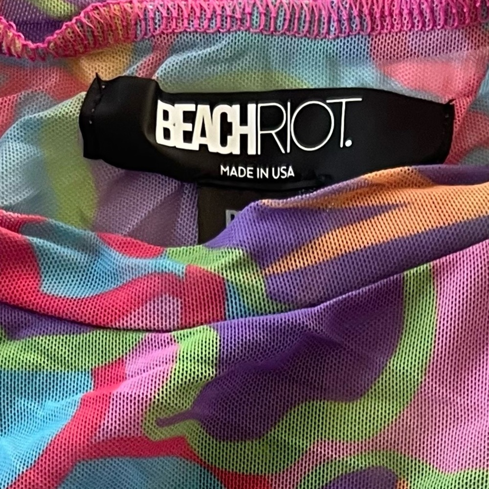 Beach Riot X Revolve Vera Swim Cover Up Dress Medium in Purple Floral - Picture 6 of 8